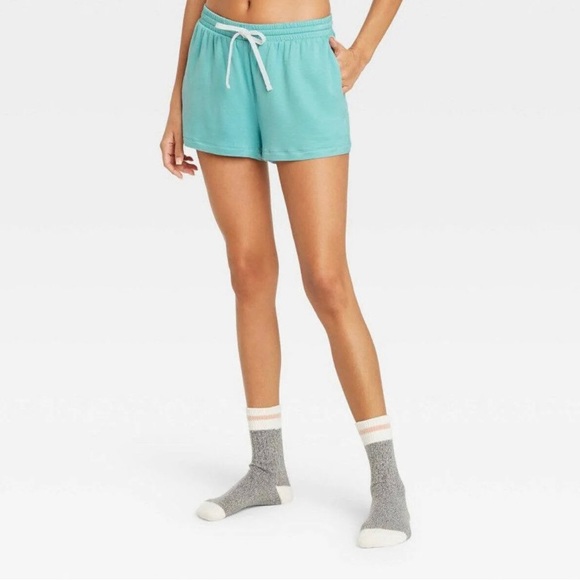 Teal Blue Colsie 3 Piece Matching Set - Bralette, Shorts, Pants - Picture 8 of 9